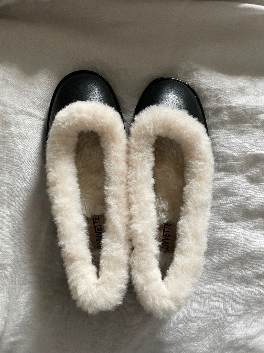 Luvvette black leather Odette ballet flat